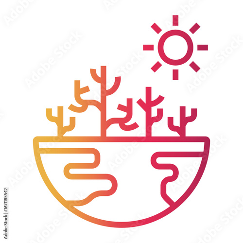 climate change Line Gradient Icon