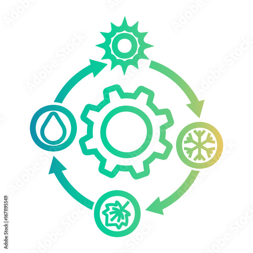 climate change Line Gradient Icon