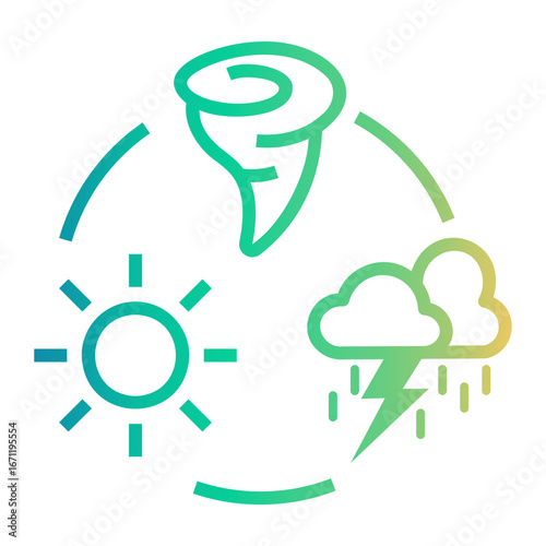 climate change Line Gradient Icon