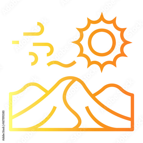 climate change Line Gradient Icon