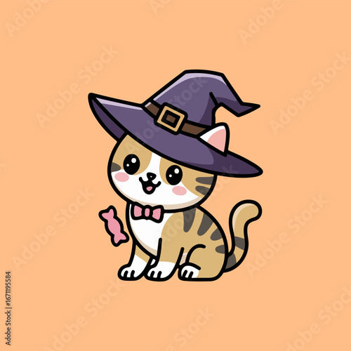 CARTOON VECTOR CUTE CAT WITH CANDY 8