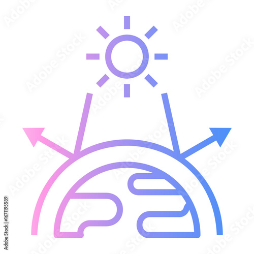 climate change Line Gradient Icon