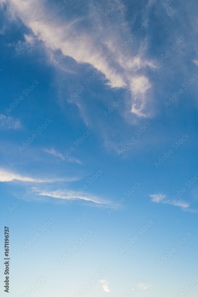 Fototapeta premium 夏の空 夕暮れの時の空と雲266