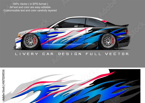 car livery graphic vector. abstract grunge background design for vehicle vinyl wrap and car branding
