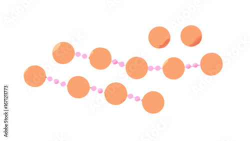 Vibrant geometric pattern of linked circles in warm peach and delicate pink evoking abstract connectivity, modern design, and playful energy for diverse creative projects.