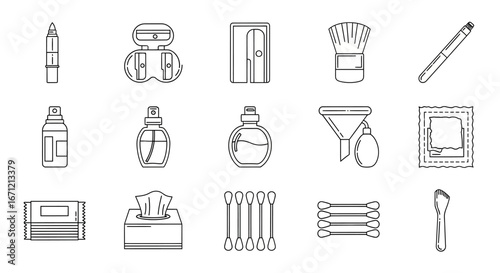 Collection of Beauty, Hygiene, and Art Supplies