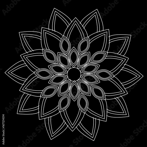 Elegant White Geometric Mandala Design