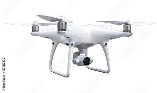 White drone with camera