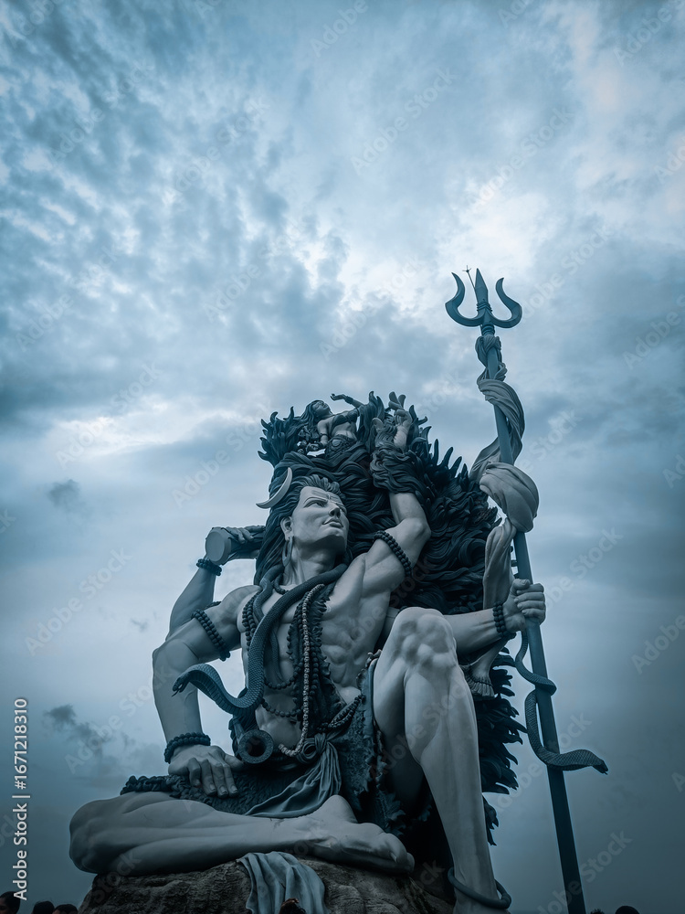 Fototapeta premium The Divine Meditator: Lord Shiva in Tranquil Power.