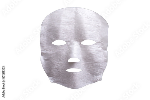 Face mask sheet on a white background