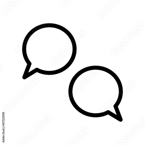 シンプルな会話の吹き出しのアイコンイラスト