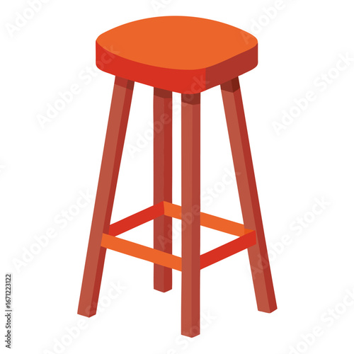 Minimalist color vector illustration of a modern bar stool
