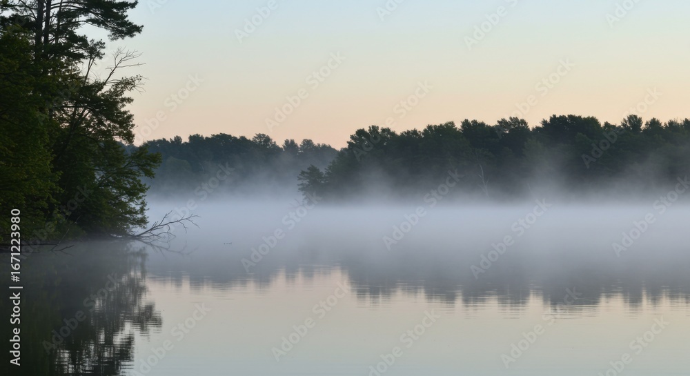 Fototapeta premium sunrise over the lake