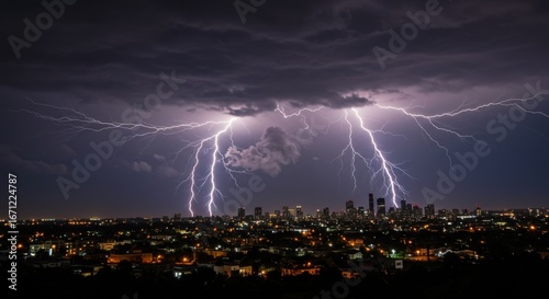 lightning over the city