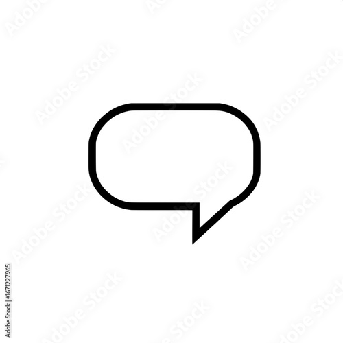 Thin line icon of a speech bubble, a symbol of messages and communication.