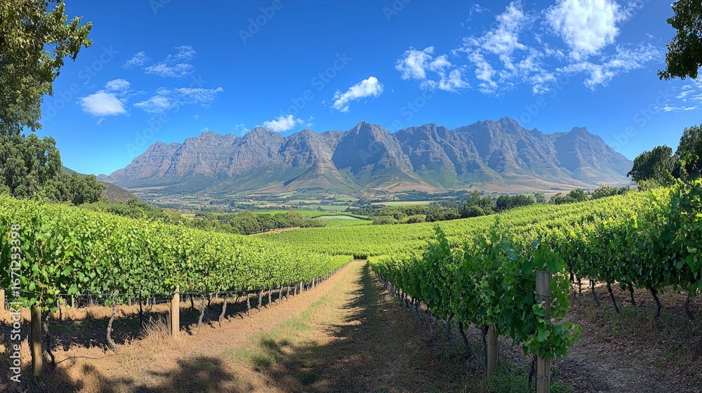 Obraz premium Captivating vineyard harvest grape farm panoramic photography serene landscape elevated viewpoint grape culture