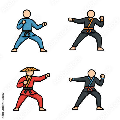 Martial arts poses