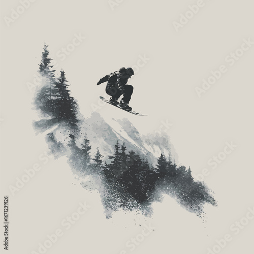 A snowboarder executes an impressive aerial maneuver while riding stylishly over soft snow.
