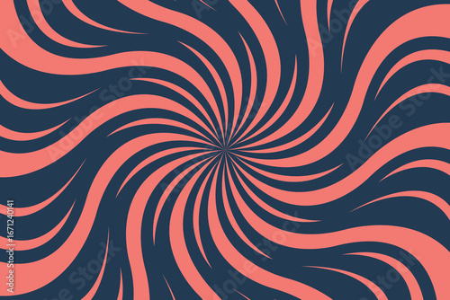 Dynamic swirling pattern with psychedelic coral and deep blue abstract energy