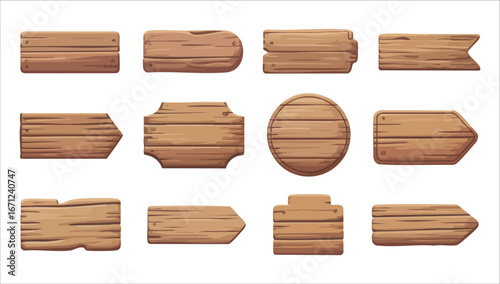 rustic wooden plaque design vector art isolated on white background