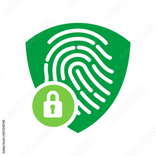 Biometric Encription Icon Vector Illustration Green Version