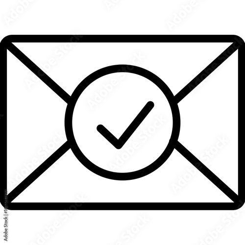 Verified Email Line Icon of Online Voting and Civic Tech Line Icon Set