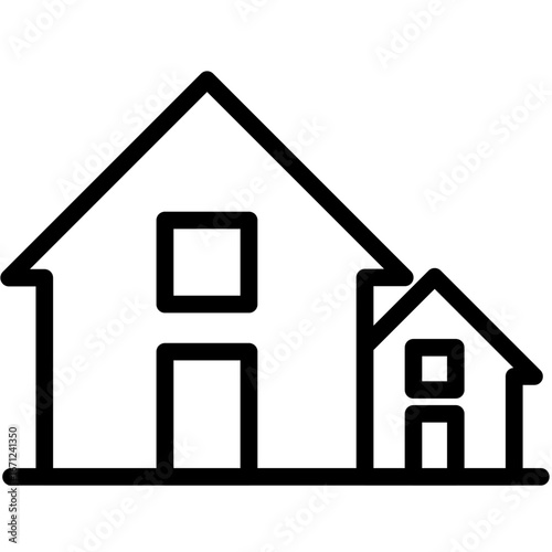 Family Home Line Icon of Co-living and Shared Housing Solutions Line Icon Set