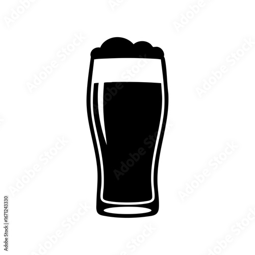 Beer mug silhouette vector illustration isolated on white background