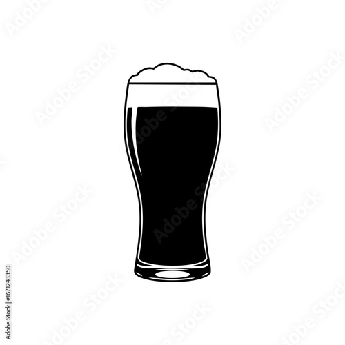 Beer mug silhouette vector illustration isolated on white background