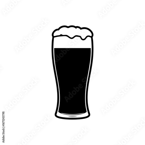 Beer mug silhouette vector illustration isolated on white background