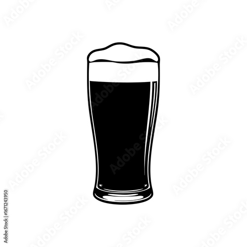 Beer mug silhouette vector illustration isolated on white background