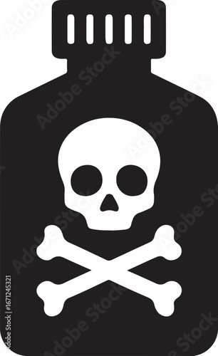 Chemical bottle silhouette vector EPS, laboratory and science design for research and experiments.