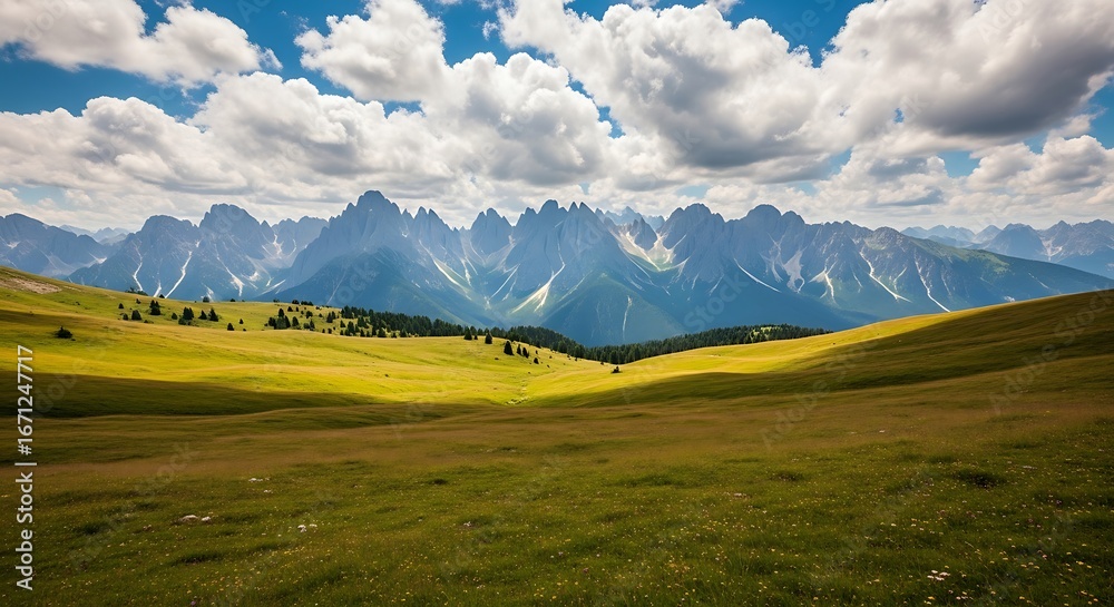 Obraz premium Majestic Mountain Meadow Landscape.