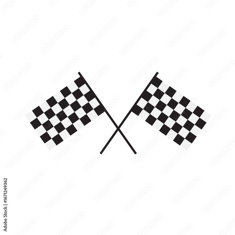 Fototapeta premium Rally Racing Checkered Flags Illustration Isolated