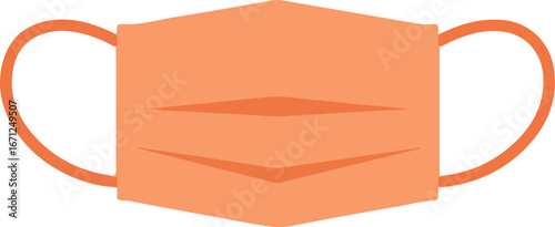 Orange surgical mask with ear loops for protection. Suitable for healthcare websites, medical blogs, and articles about personal protective equipment.