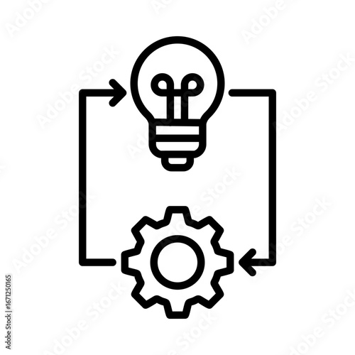 Implementation Icon Vector Illustration Line Version