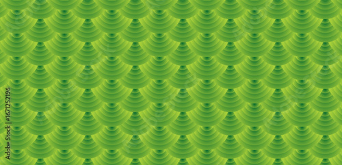 Abstract green pattern with overlapping shapes creating a textured and vibrant background