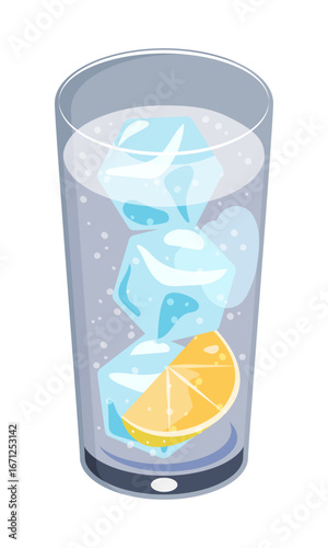 グラスに注いだ酎ハイのイラスト