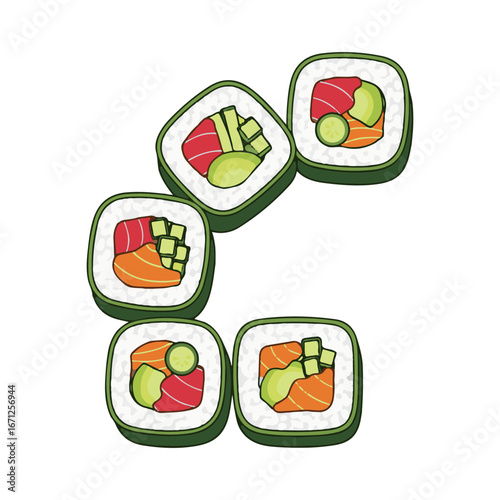 maki sushi vector illustration design