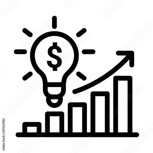 Investment Growth Idea Line Icon of Personal Finance Planning Icon Set