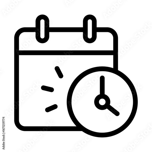 Scheduled Breaks Line Icon of Digital Detox and Screen Time Management Icon Set