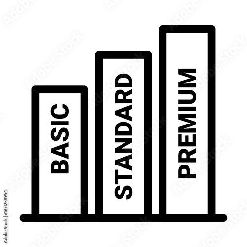 Plan Tiers Line Icon of Subscription Economy Icon Set