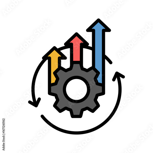 Continuous Improvement Icon Vector Illustration Color Version