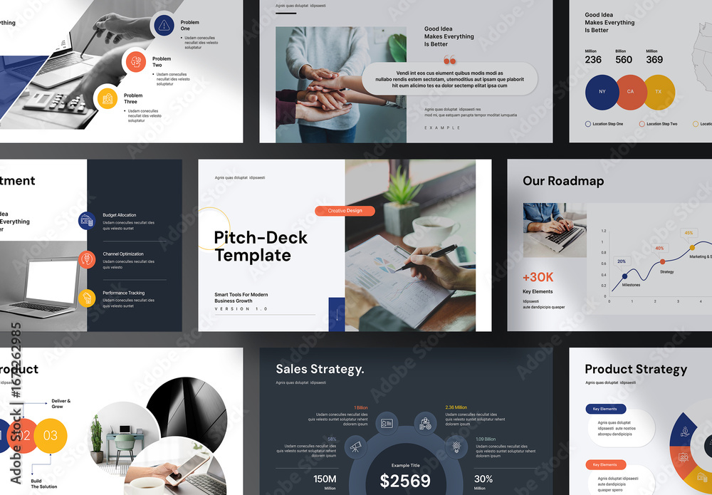 Pitch Deck Presentation Layout Stock Template | Adobe Stock