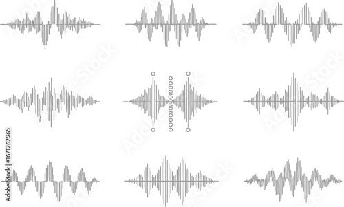 Audio waveform vector sound waves sound wave graphic design audio signal