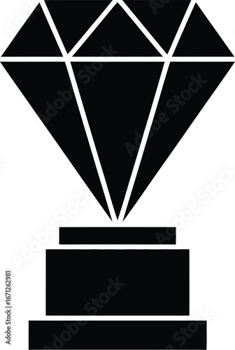 Black diamond on pedestal gemstone precious