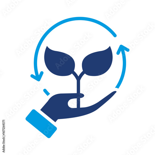 Sustainability Icon Vector Illustration Blue Version