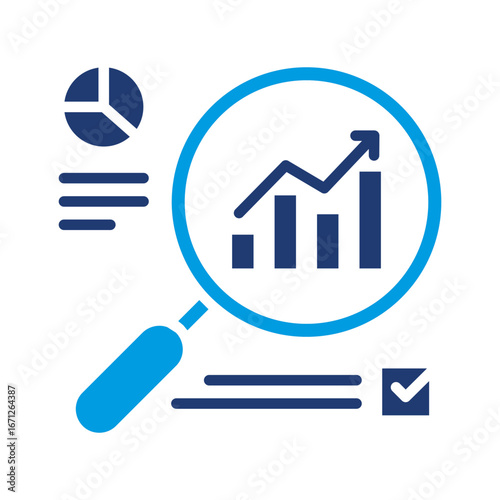 Research Icon Vector Illustration Blue Version