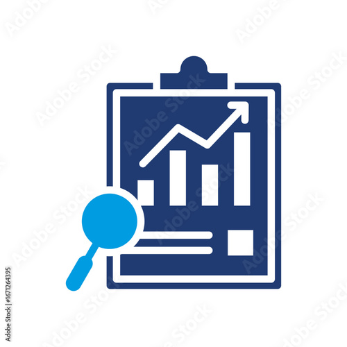 Analysis Icon Vector Illustration Blue Version