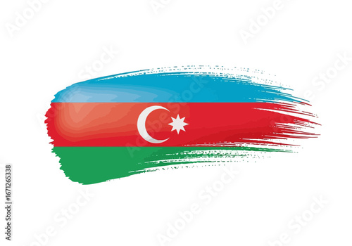 Vector art of azerbaijan flag painted with a brush stroke